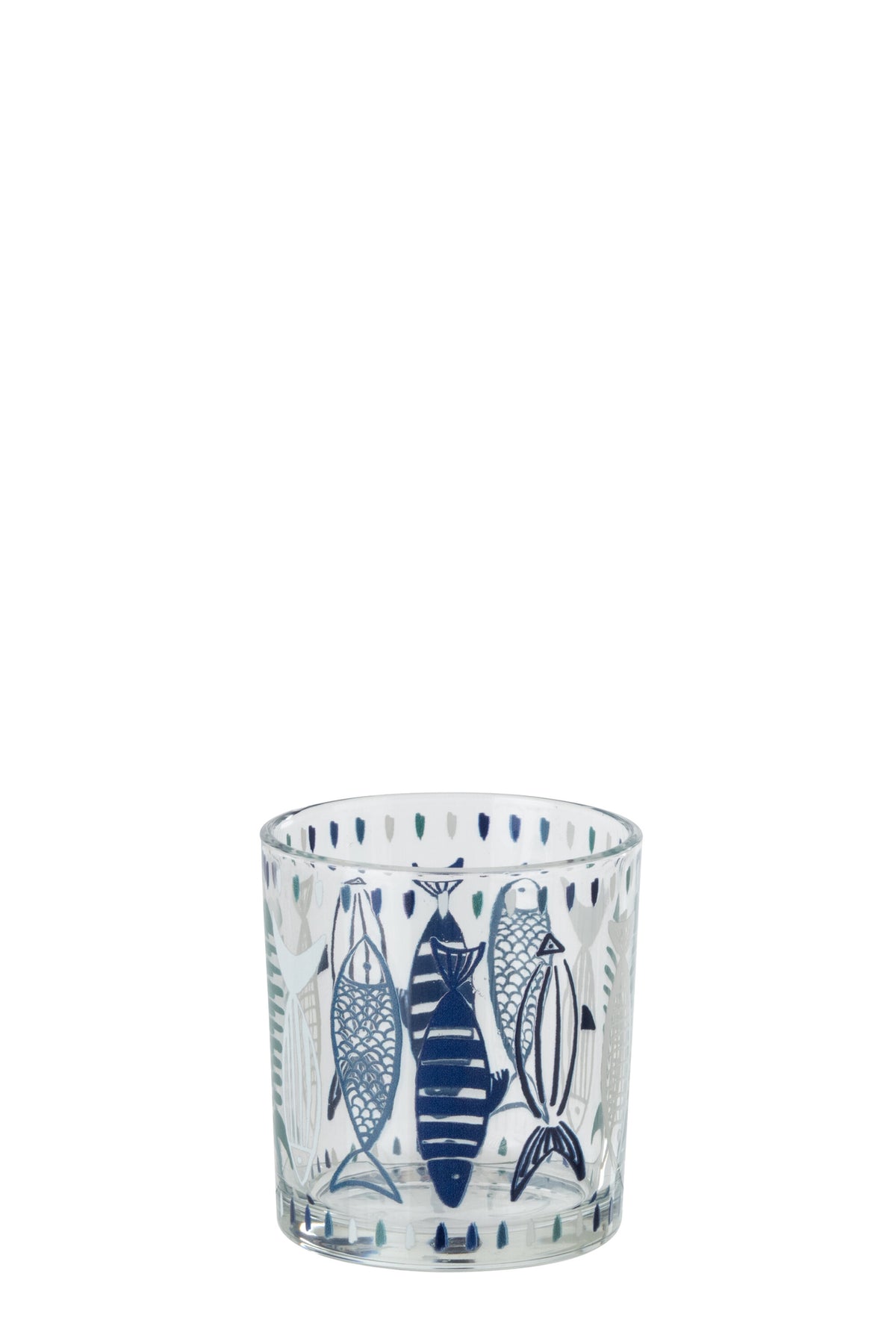 Photophore motif poisson, Blanc/Bleu, (P)