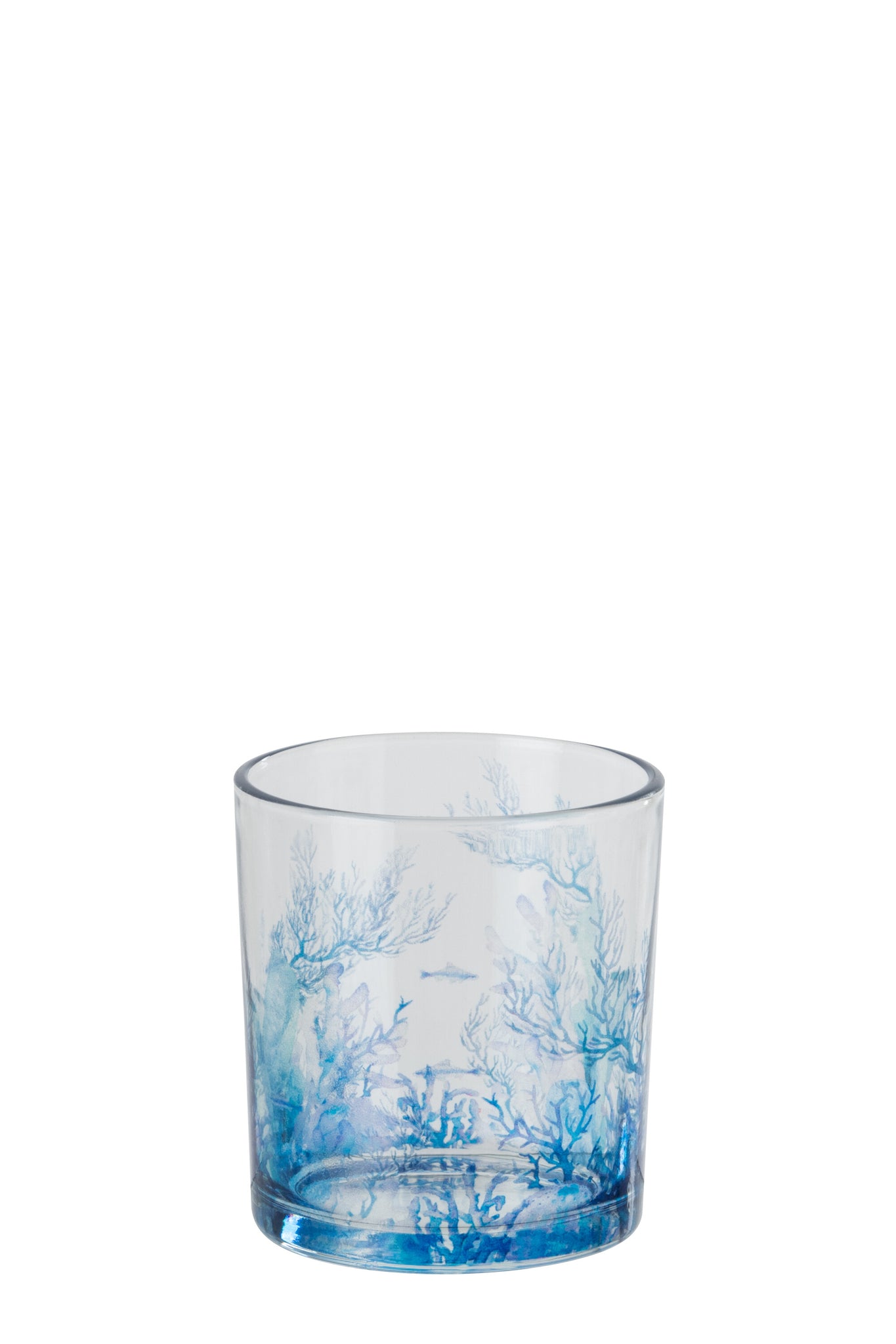 Windlicht Koralle Glas Blau/Transparent (S)