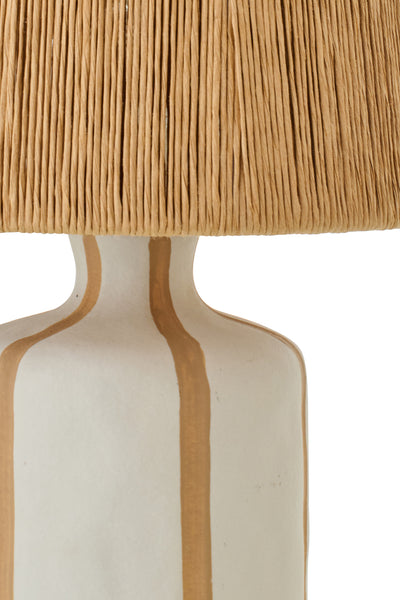 tischlampe mit stoffschirm natur design