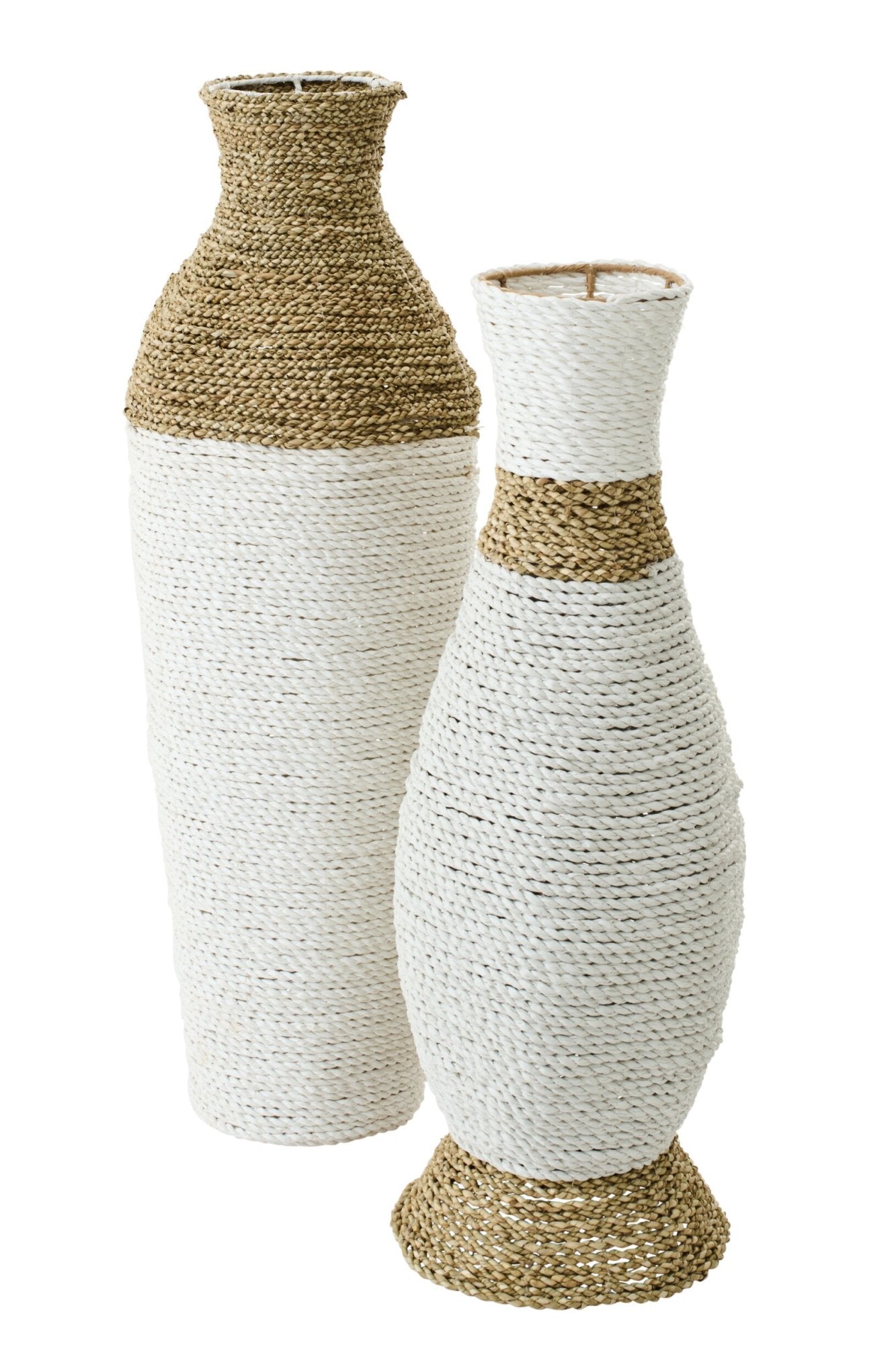Detailansicht handgeflochtene Boho Bodenvase
