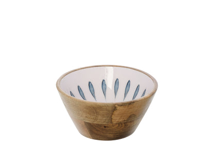 Schale Mangoholz blau weiß maritime Deko