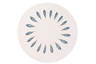 Drehbares Servierbrett ''Es Trenc'' aus Mangoholz – Dunkelblau/Weiß (rund)