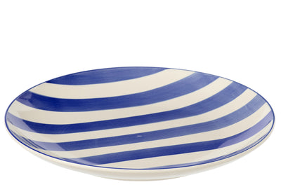 Tiefe Schale aus Stoneware Blau Weiß
