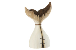 Walflosse aus Holz Natur/Weiß (L)