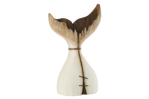 Walflosse aus Holz Natur/Weiß (L)