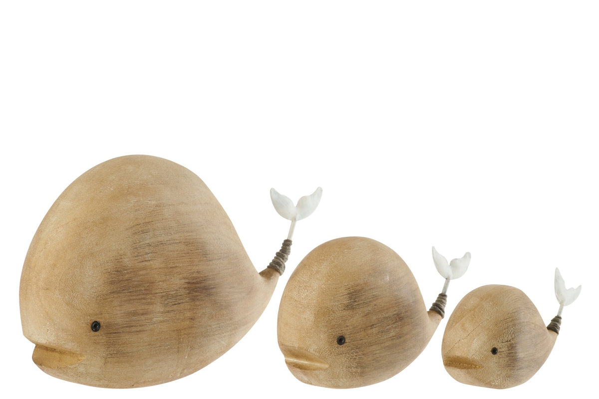 Baleine en bois naturel/blanc (G)