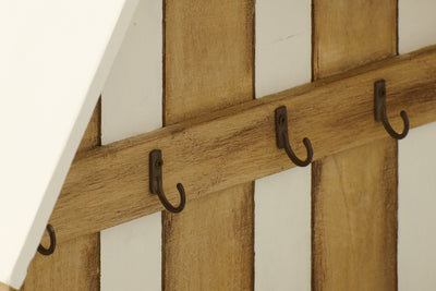 Schlüsselhalter „Beach House“ aus Paulownia-Holz – Natur/Weiß