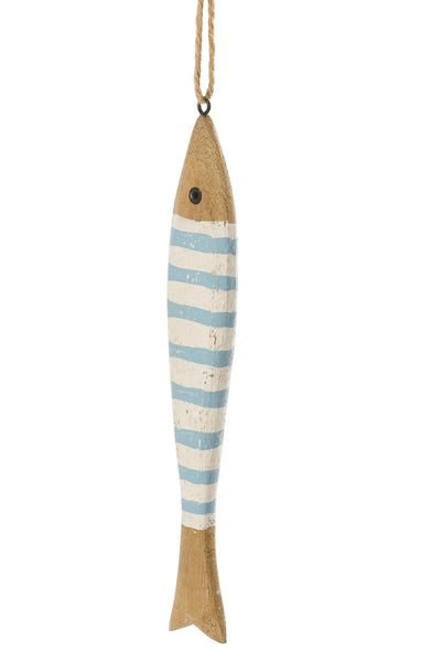 fisch deko girlande holz hellblau detail