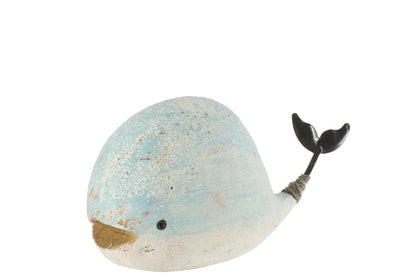 deko wal figur holz weiß hellblau maritim