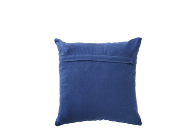 Rückseite des blauen Baumwoll Dekokissens