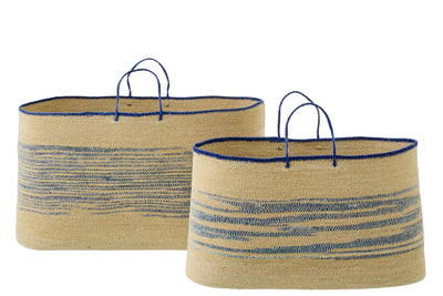 boho aufbewahrungskorb natur blau