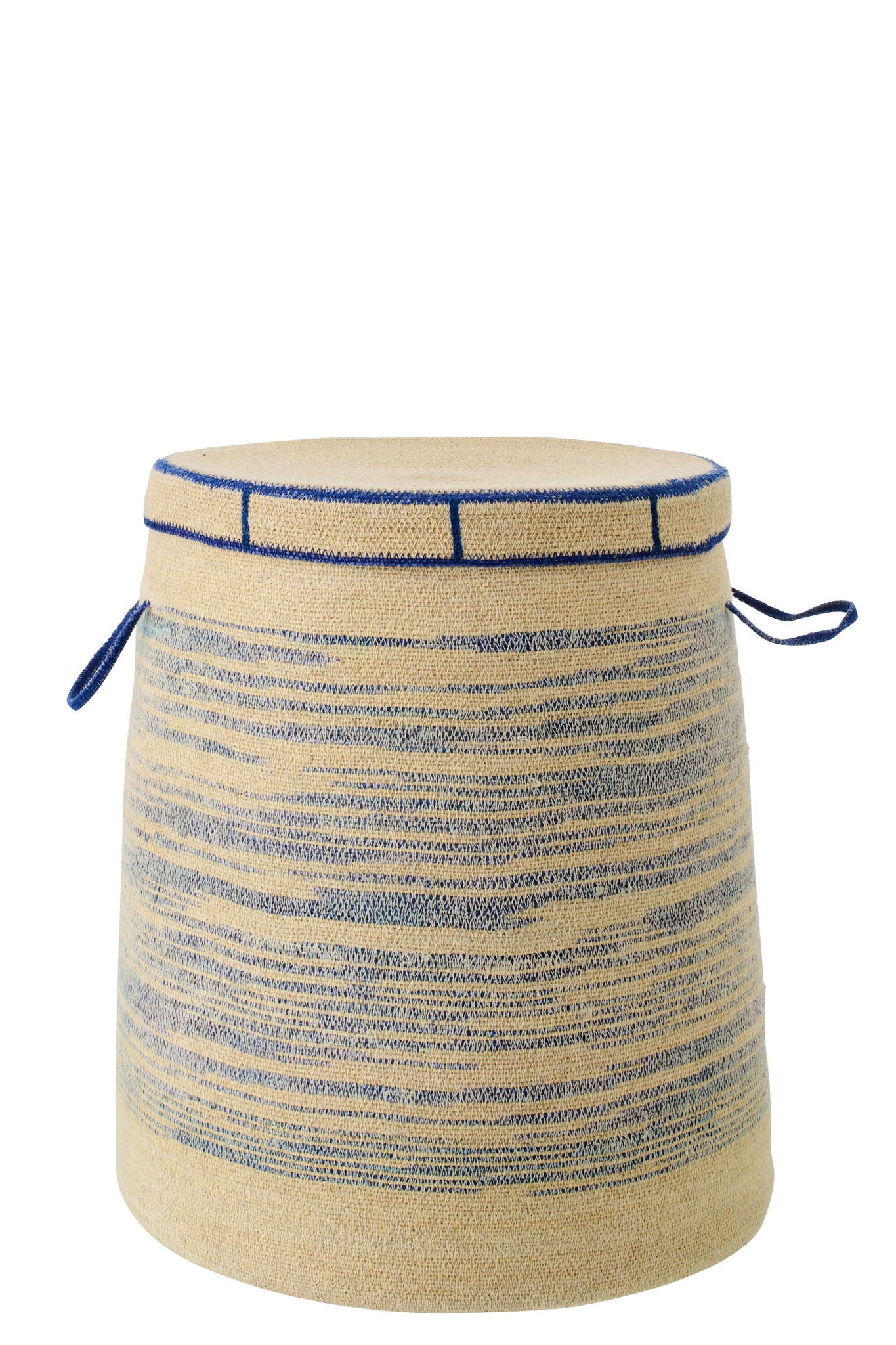 grosser boho korb natur blau coastal stil