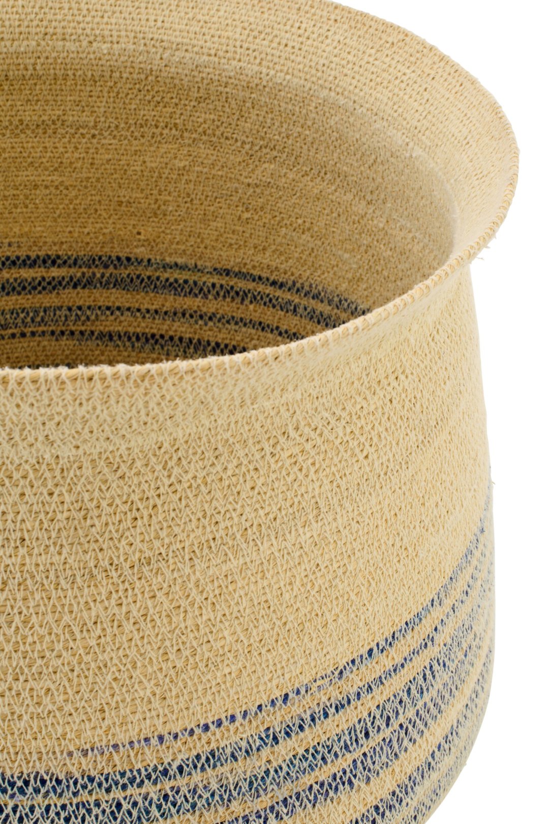 2er Set - gestreiftes Seegras Körbe - Natur Blau