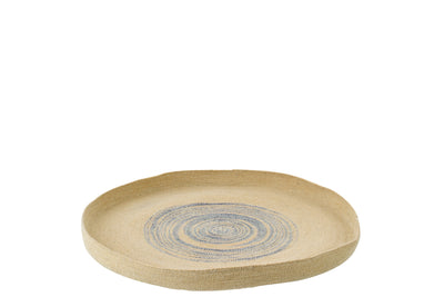 wandtablett seegras natur blau rund