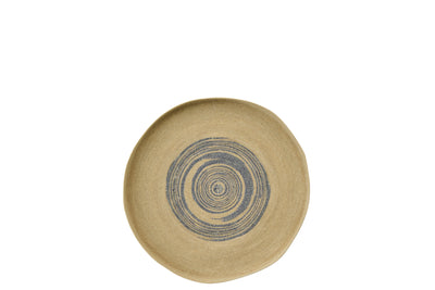 rundes boho wandtablett natur blau