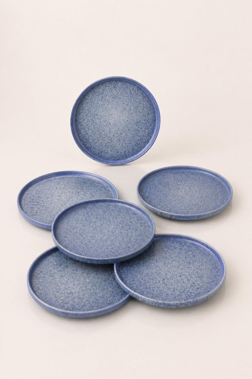 Lot de 6 – Assiettes bleues – Grès (M)