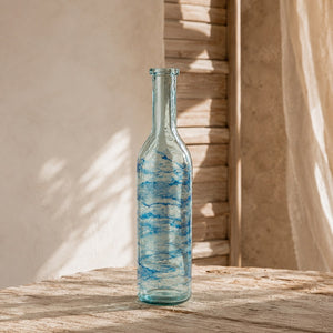 Bodenvase aus Glas - Blau ``Muro´´ (XL)