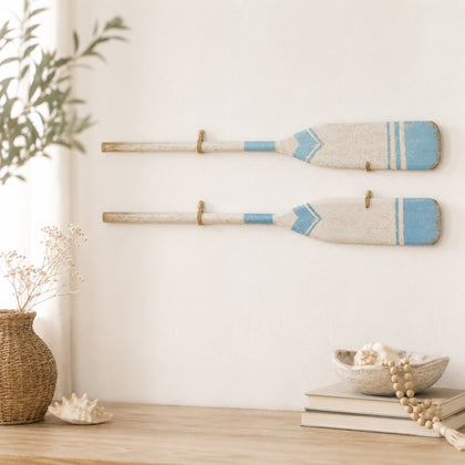 Remo decorativo de madera - Azul claro /Blanco