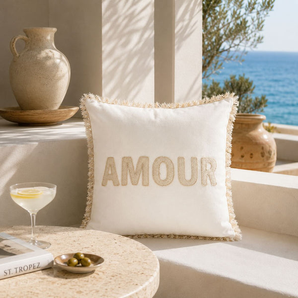 Dekokissen Amour - Weiß/Gold