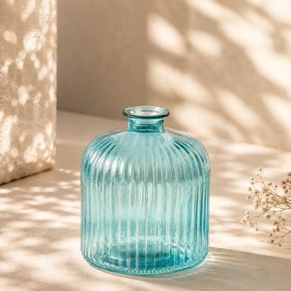 glasvase aqua streifen maritime deko vase