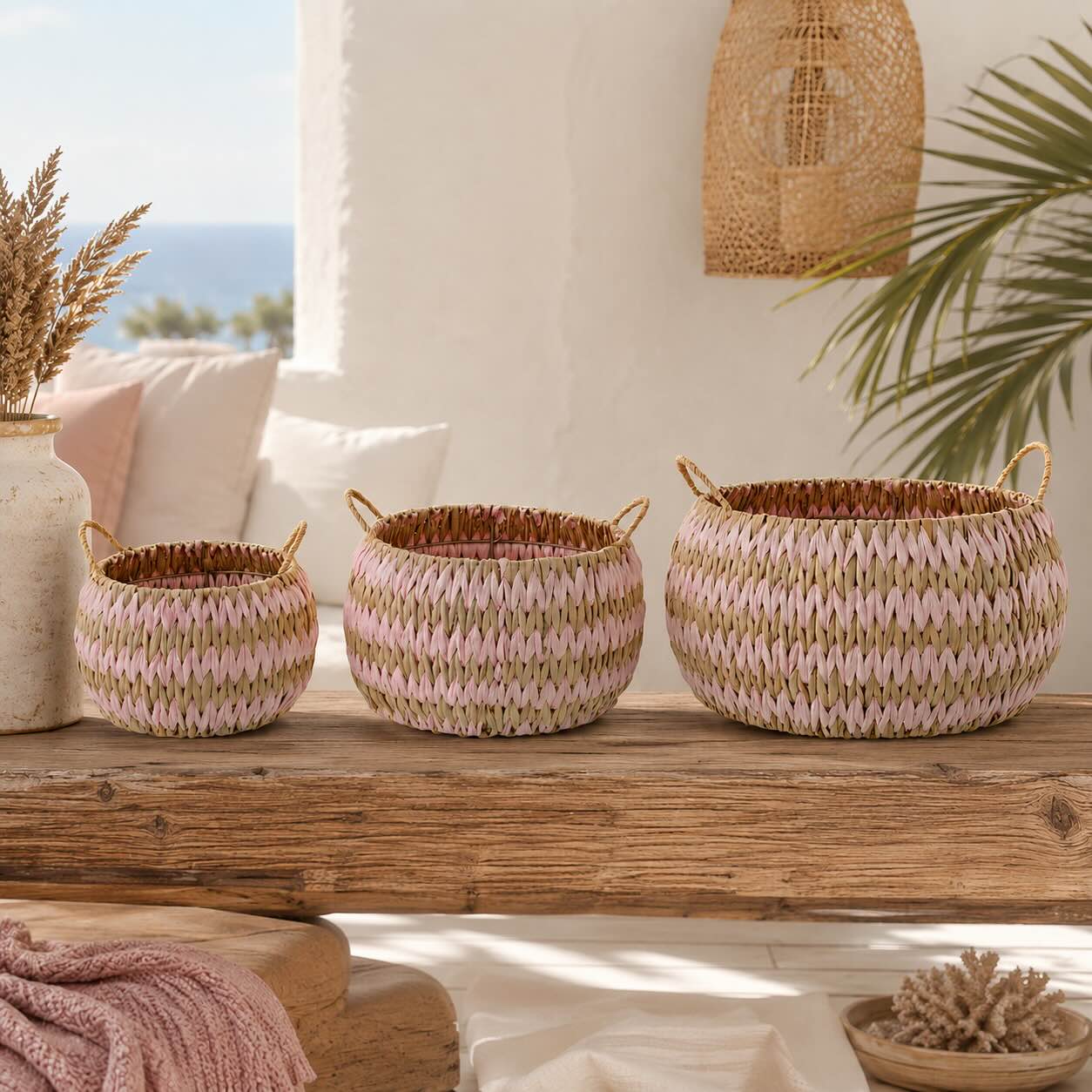 Korbset Natur Natur/Rosé (3er Set)