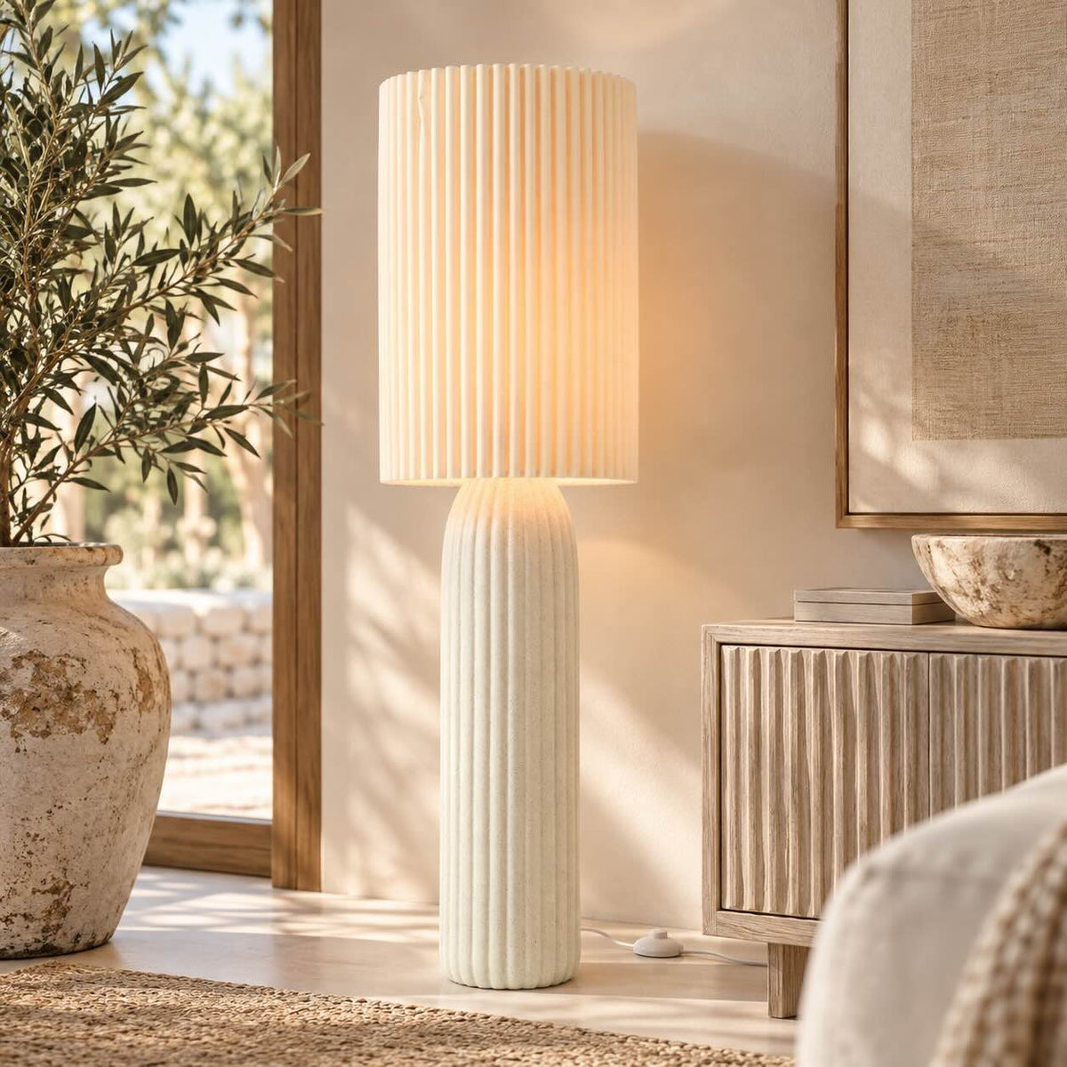 Lampadaire Esmee Céramique Off-White (L)